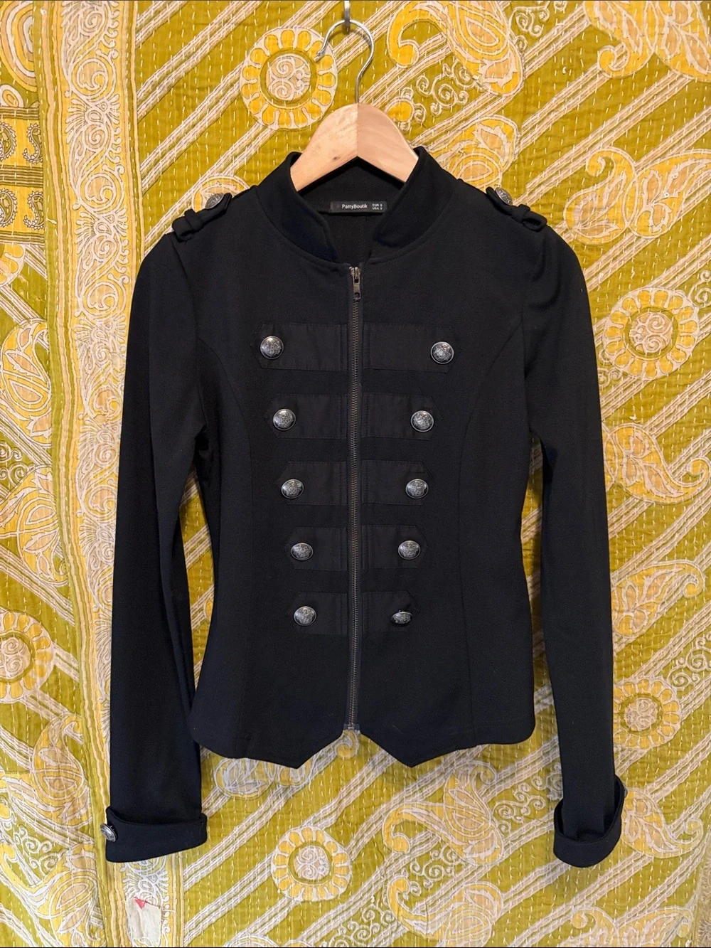 PattyBoutik Black Military-Style Blazer Jacket - Picture 1 of 10